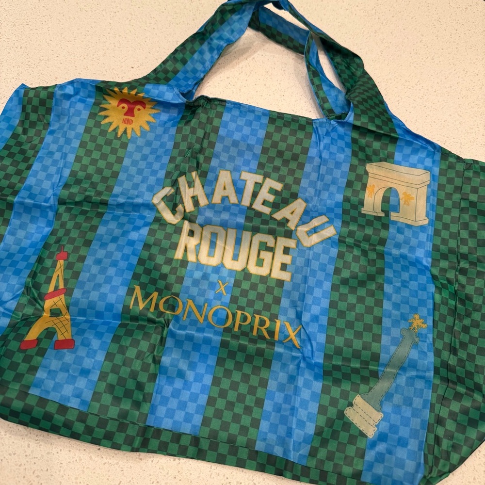 Chateau Rouge x Monoprix Green and Blue Tote Bag NWT